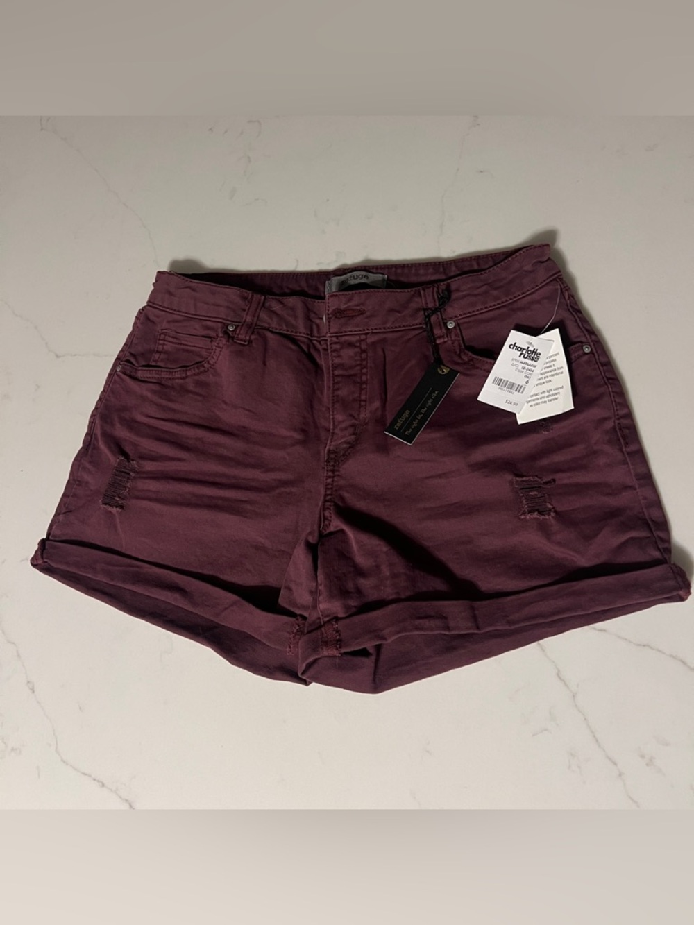 refuge Plum Washed Denim Jean Shorts